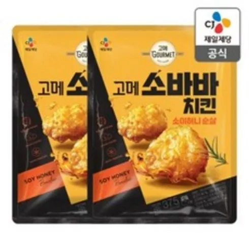 고메 소바바치킨 소이허니 순살 375g 5팩양념봉 300g 1팩 스타일을 업그레이드하세요!