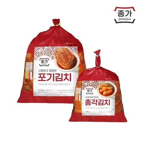 종가 중부식 포기김치 11kg (5.5kg X 2 최고의 가격 보장!